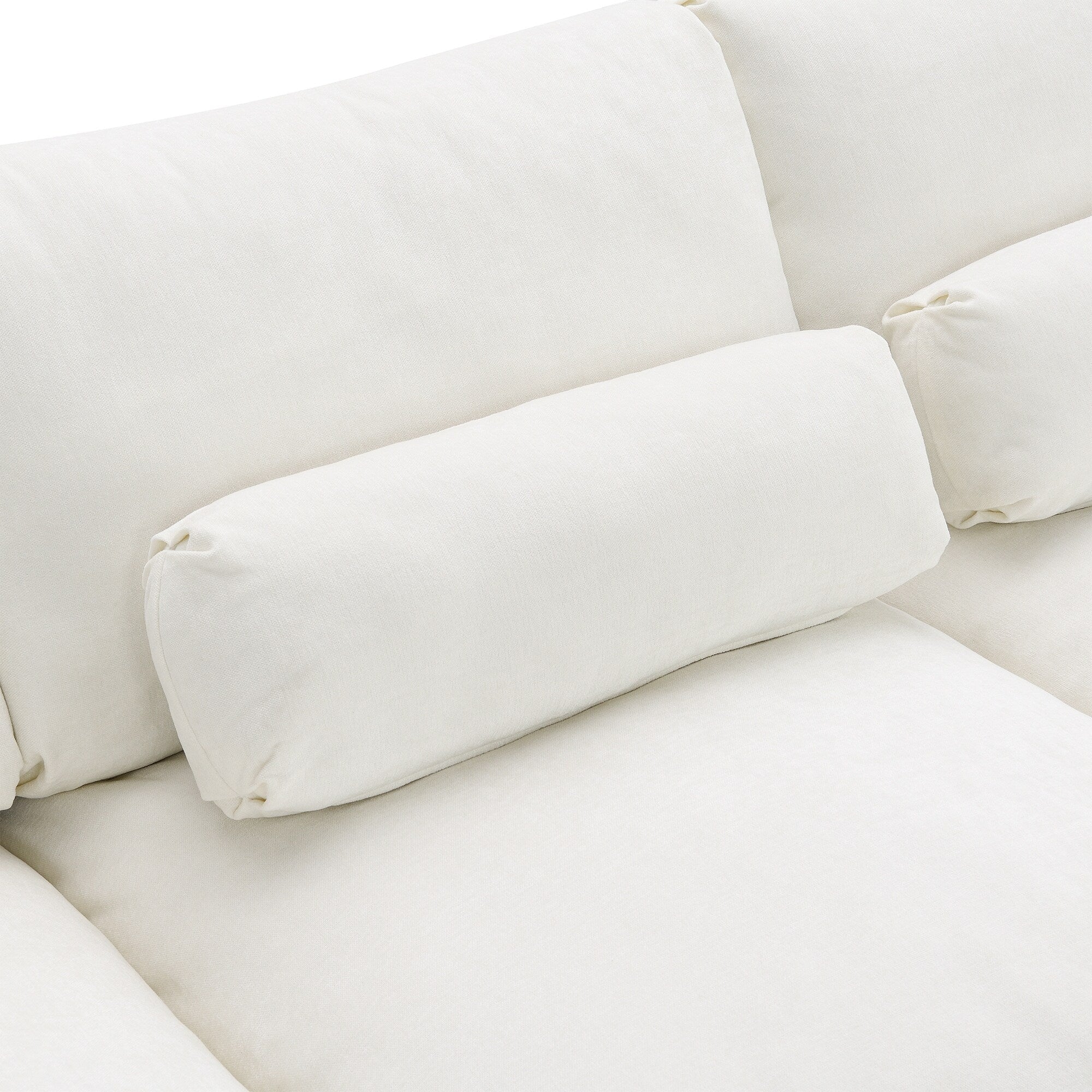 Canapé modulaire sectionnel en chenille avec poches de rangement, ensemble de canapé en U 5 places avec coussins, canapé Cloud avec 2 poufs amovibles