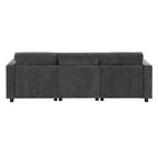 Canapé modulaire sectionnel en chenille avec poches de rangement, ensemble de canapé en U 5 places avec coussins, canapé Cloud avec 2 poufs amovibles