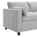Canapé modulaire sectionnel en chenille avec poches de rangement, ensemble de canapé en U 5 places avec coussins, canapé Cloud avec 2 poufs amovibles