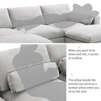 Canapé modulaire sectionnel en chenille avec poches de rangement, ensemble de canapé en U 5 places avec coussins, canapé Cloud avec 2 poufs amovibles