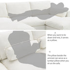 Canapé modulaire sectionnel en chenille avec poches de rangement, ensemble de canapé en U 5 places avec coussins, canapé Cloud avec 2 poufs amovibles