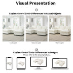 Canapé modulaire sectionnel en chenille avec poches de rangement, ensemble de canapé en U 5 places avec coussins, canapé Cloud avec 2 poufs amovibles