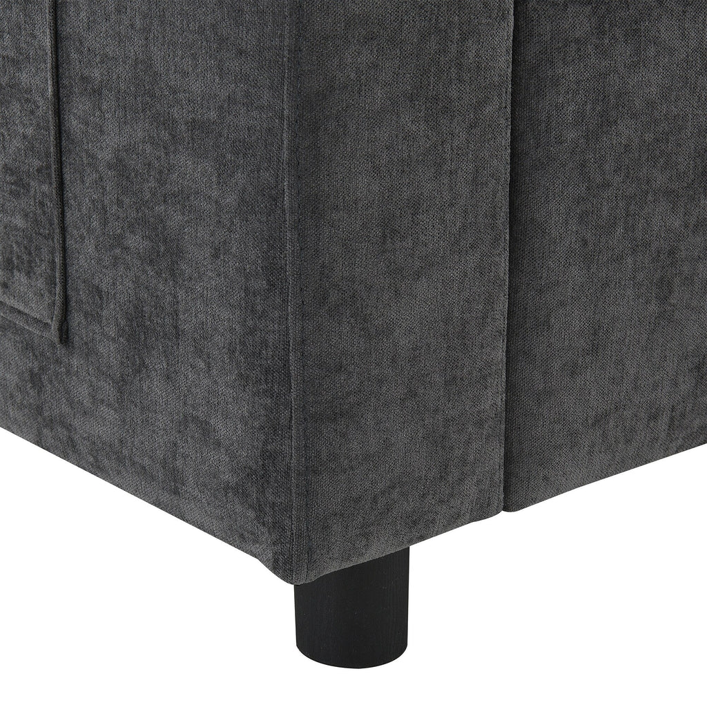 Canapé modulaire sectionnel en chenille avec poches de rangement, ensemble de canapé en U 5 places avec coussins, canapé Cloud avec 2 poufs amovibles