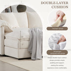 Canapé modulaire sectionnel en chenille, ensemble de canapés nuage en U avec coussins doubles, canapé 6 places avec poufs amovibles