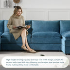 Canapé modulaire sectionnel en chenille, ensemble de canapés nuage en U avec coussins doubles, canapé 6 places avec poufs amovibles