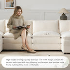 Canapé modulaire sectionnel en chenille, ensemble de canapés nuage en U avec coussins doubles, canapé 6 places avec poufs amovibles