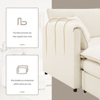 Canapé modulaire sectionnel en chenille, ensemble de canapés nuage en U avec coussins doubles, canapé 6 places avec poufs amovibles