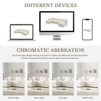 Canapé modulaire sectionnel en chenille, ensemble de canapés nuage en U avec coussins doubles, canapé 6 places avec poufs amovibles