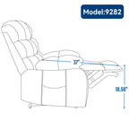Fauteuil inclinable électrique surdimensionné en chenille avec double moteur et chauffage
