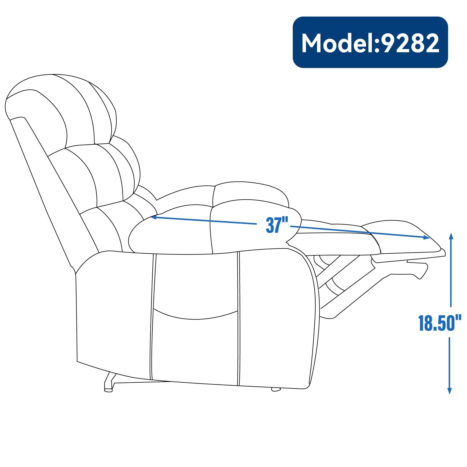 Fauteuil inclinable électrique surdimensionné en chenille avec double moteur et chauffage