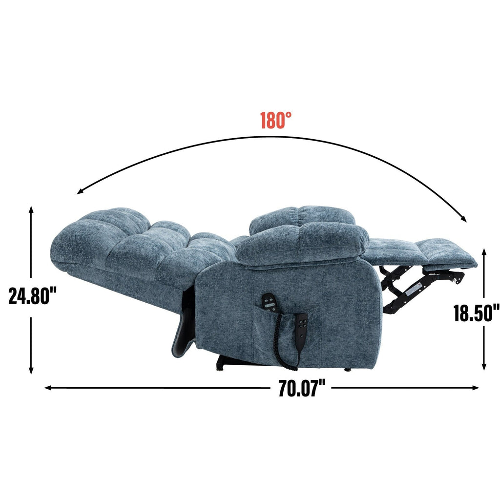 Fauteuil inclinable électrique surdimensionné en chenille avec double moteur et chauffage