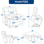 Fauteuil inclinable électrique surdimensionné en chenille avec double moteur et chauffage