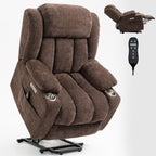Fauteuil inclinable et massant à 8 points avec relevage électrique en chenille, chauffage de la taille, ports USB et porte-gobelet en acier inoxydable