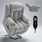 Fauteuil inclinable et massant à 8 points avec relevage électrique en chenille, chauffage de la taille, ports USB et porte-gobelet en acier inoxydable
