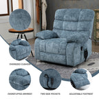 Fauteuil inclinable électrique Chenille pour grands et grands avec massage, chauffage, deux moteurs et inclinaison à 180°