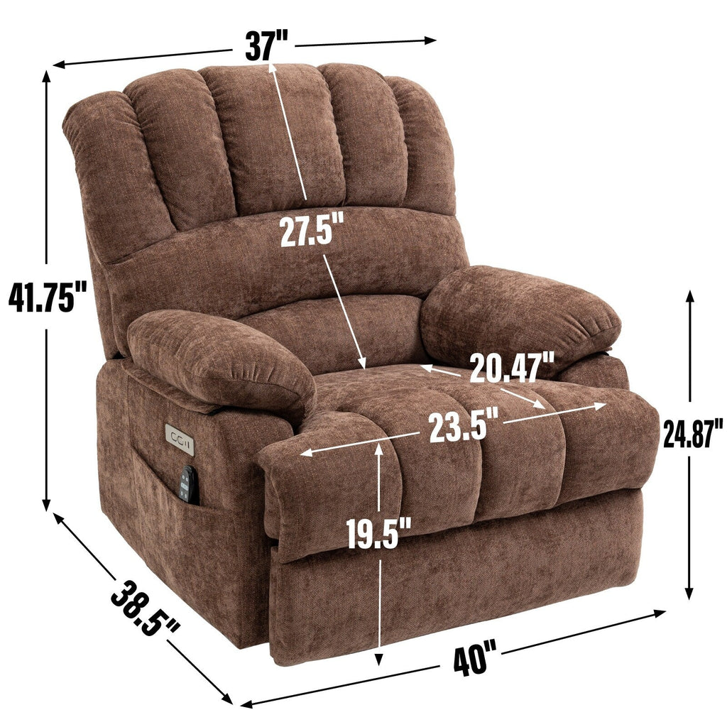 Fauteuil inclinable électrique en chenille avec massage par vibrations à 8 points