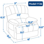 Fauteuil inclinable électrique en chenille avec massage par vibrations à 8 points