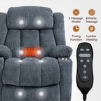 Fauteuil inclinable électrique Chenille avec massage et chauffage lombaire, deux porte-gobelets