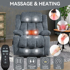 Fauteuil inclinable électrique Chenille avec massage et chauffage lombaire, deux porte-gobelets