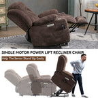 Fauteuil inclinable électrique Chenille avec massage et chauffage lombaire, deux porte-gobelets
