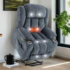 Fauteuil inclinable électrique Chenille avec massage et chauffage lombaire, deux porte-gobelets