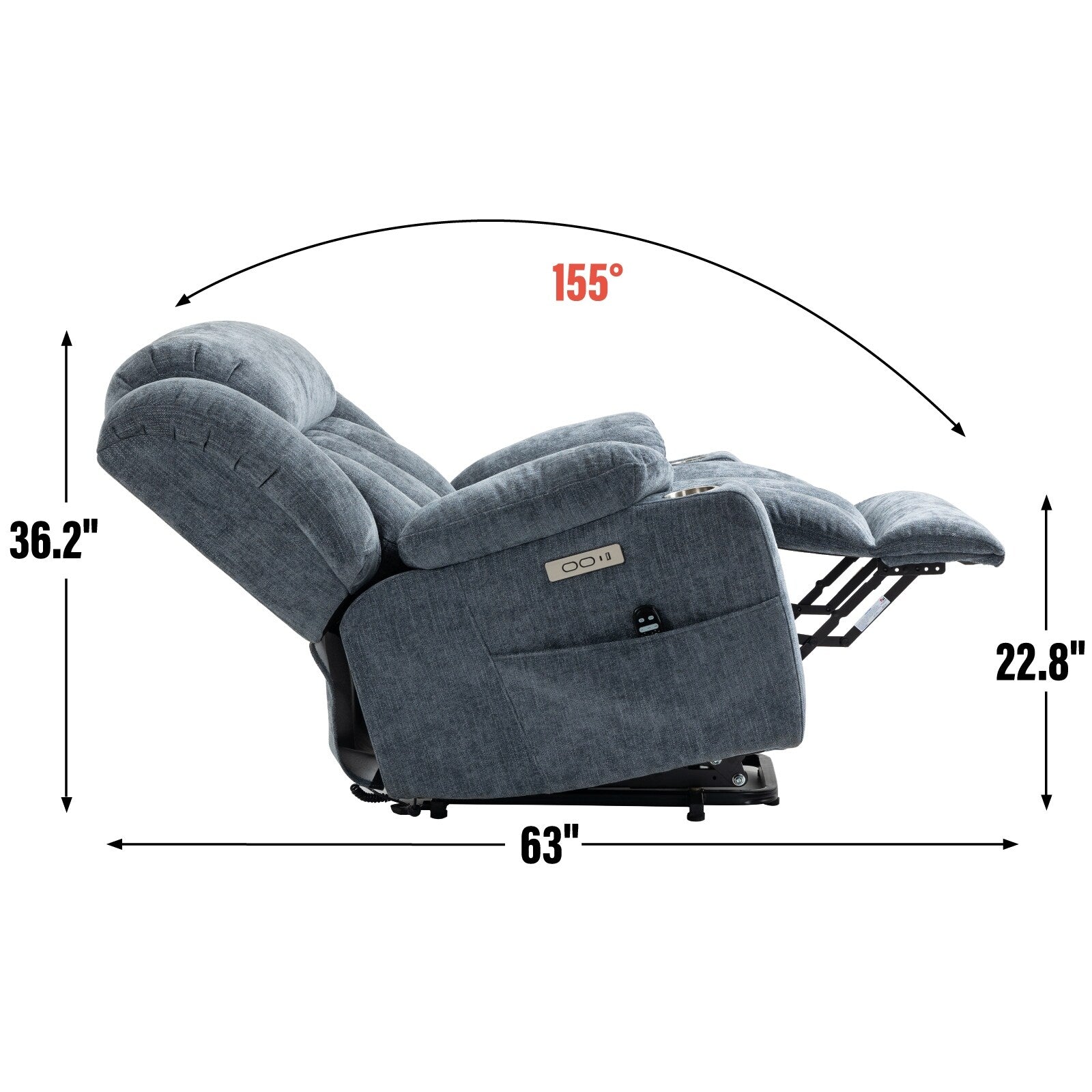 Fauteuil inclinable électrique en chenille