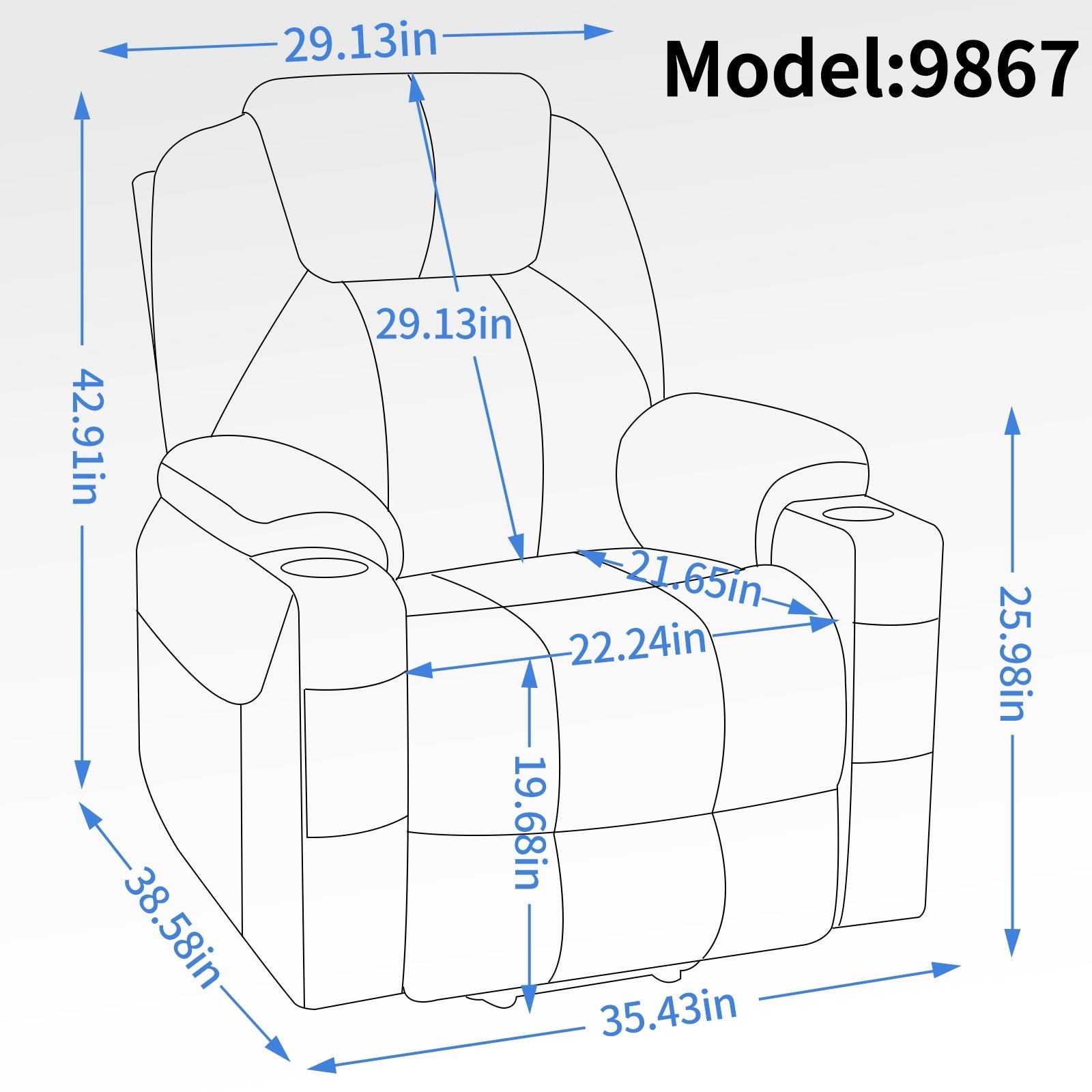 Fauteuil inclinable électrique en chenille