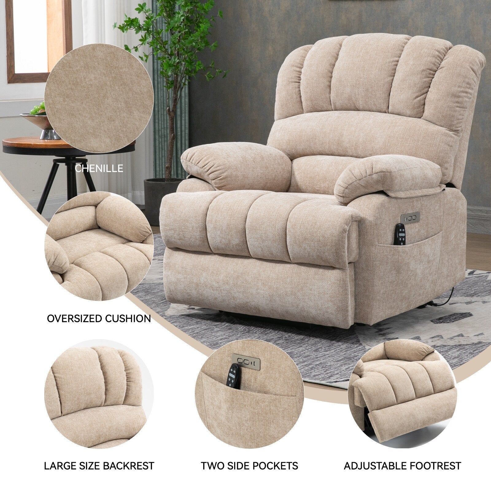 Fauteuil inclinable électrique en chenille