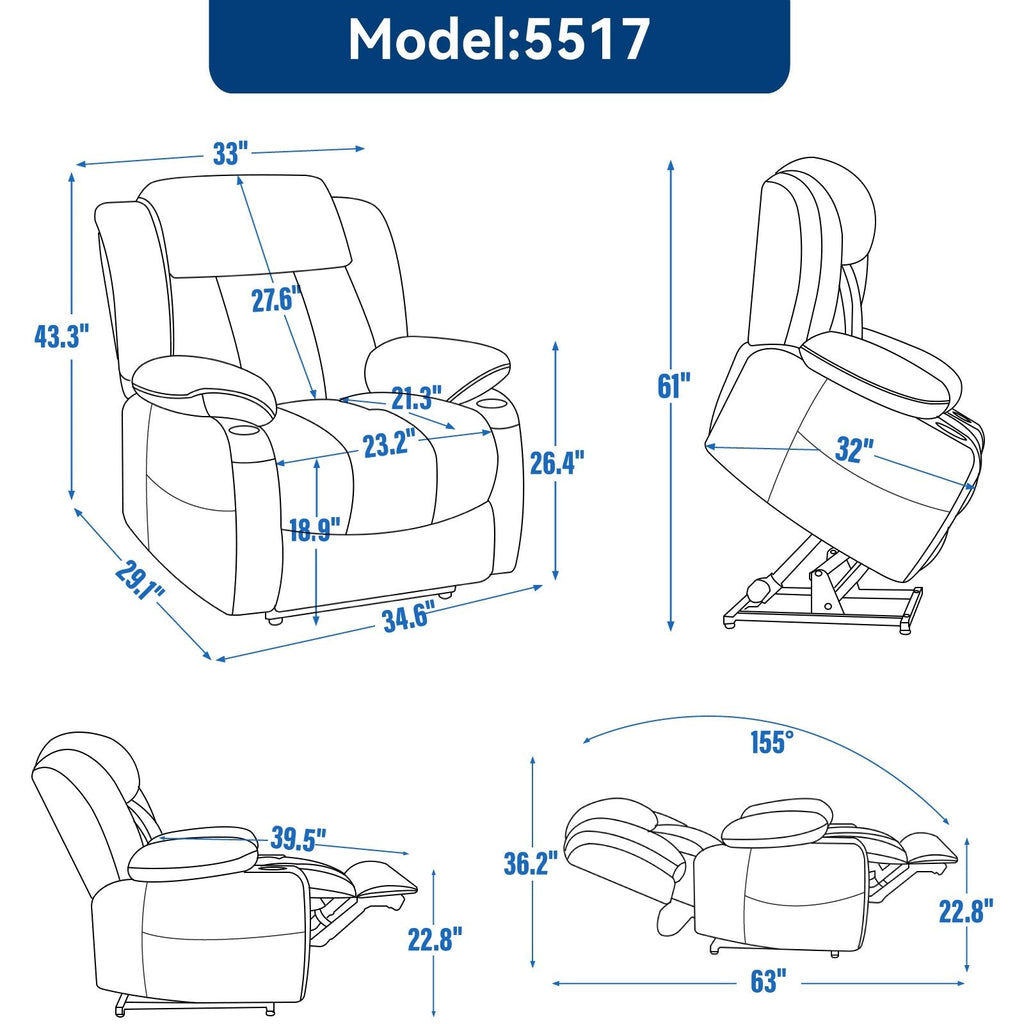 Fauteuil inclinable électrique en chenille