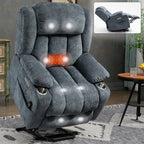 Fauteuil inclinable électrique Chenille avec massage, chauffage, port USB, Type-C et porte-gobelets
