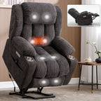 Fauteuil inclinable électrique Chenille avec massage, chauffage, port USB, Type-C et porte-gobelets