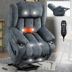 Fauteuil inclinable électrique Chenille avec massage, chauffage, port USB, Type-C et porte-gobelets