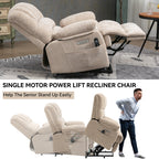Fauteuil inclinable électrique Chenille avec massage thermique, USB, inclinaison maximale de 155°