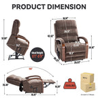 Fauteuil inclinable électrique en chenille avec massage et accoudoirs en bois