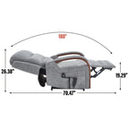 Fauteuil inclinable électrique en chenille avec massage et accoudoirs en bois