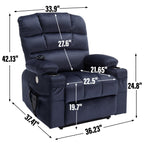 Fauteuil inclinable électrique Chenille avec massage, chauffage et porte-gobelets