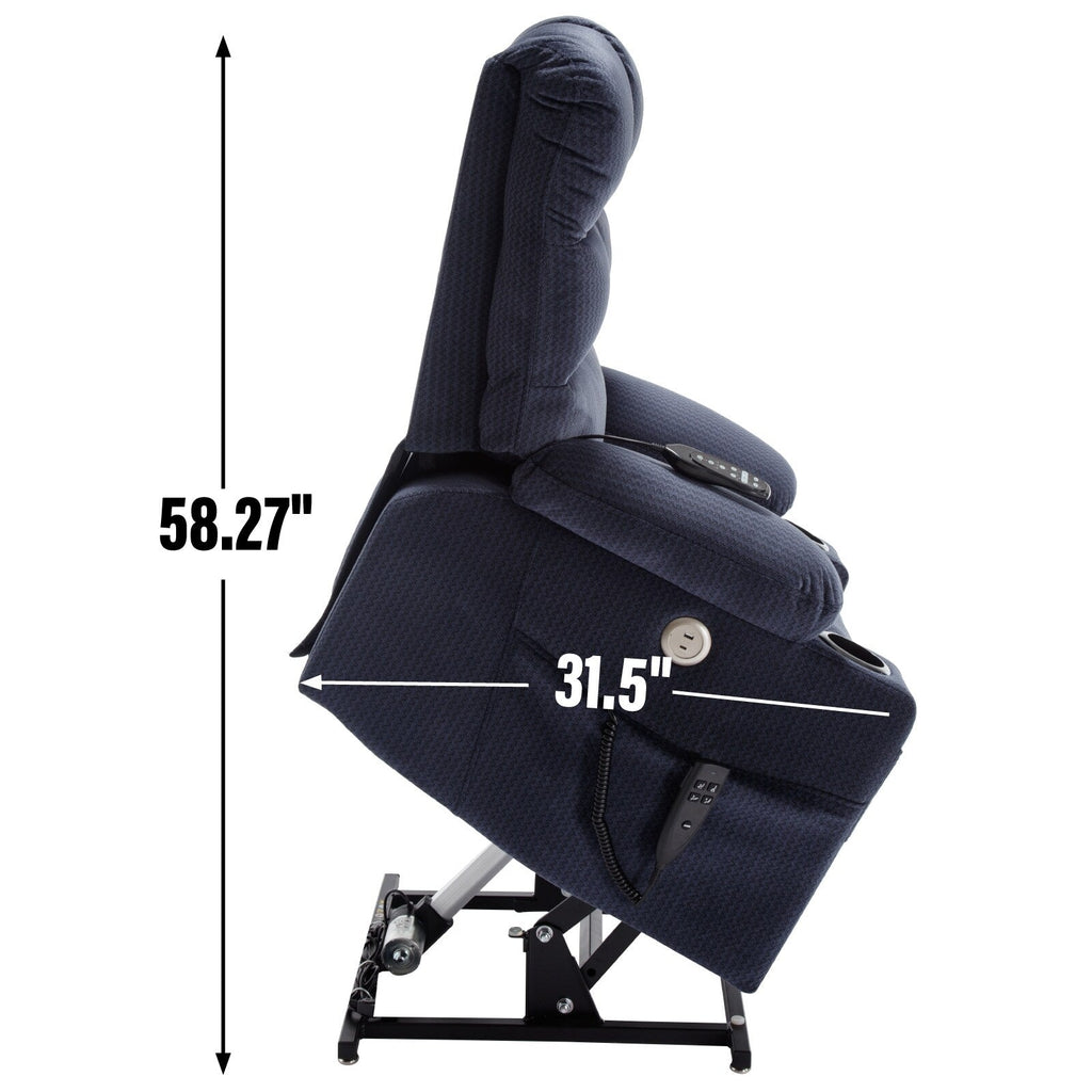 Fauteuil inclinable électrique Chenille avec massage, chauffage et porte-gobelets