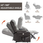 Fauteuil inclinable électrique Chenille avec massage, chauffage et porte-gobelets