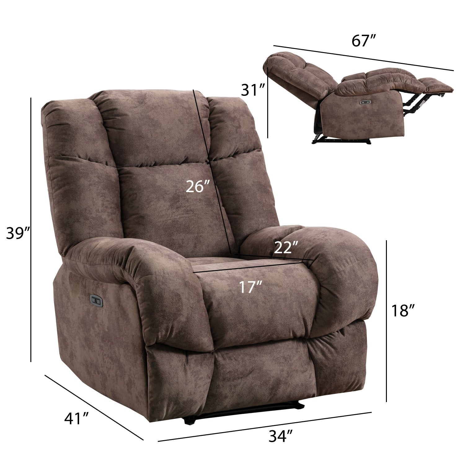 Fauteuil inclinable standard électrique Chenille