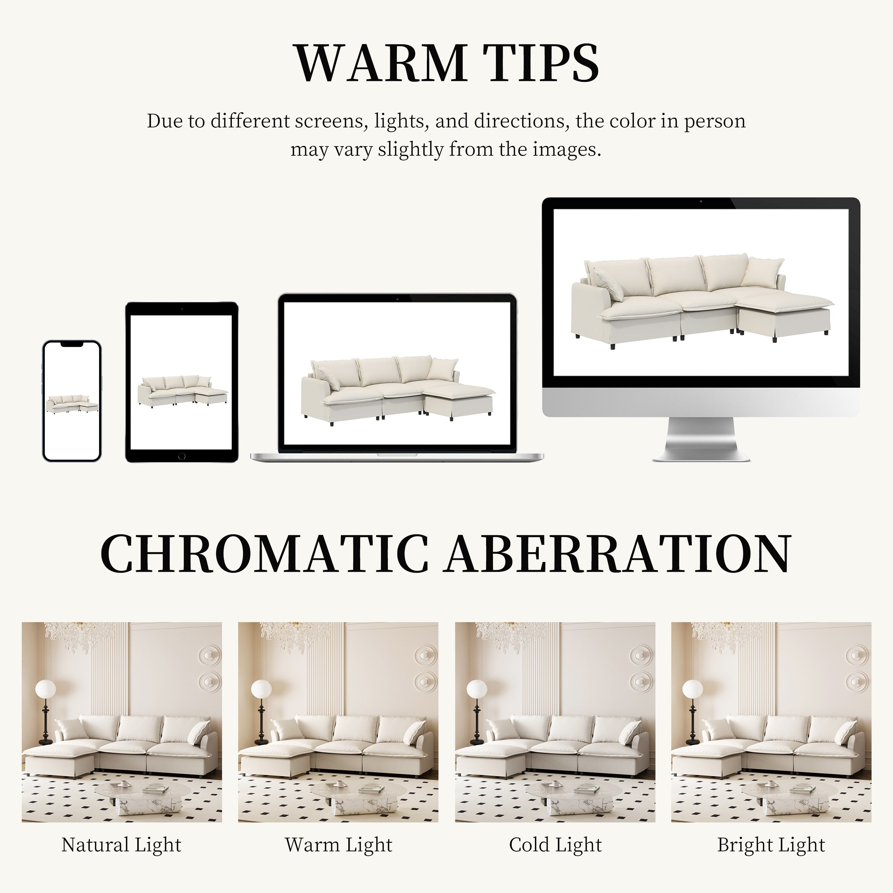 Canapé sectionnel en chenille avec pouf, ensemble de canapés nuage en forme de L avec coussins décoratifs, combinaison libre, 4 places modulaires rembourrées