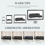 Canapé sectionnel en chenille avec pouf, ensemble de canapés nuage en forme de L avec coussins décoratifs, combinaison libre, 4 places modulaires rembourrées