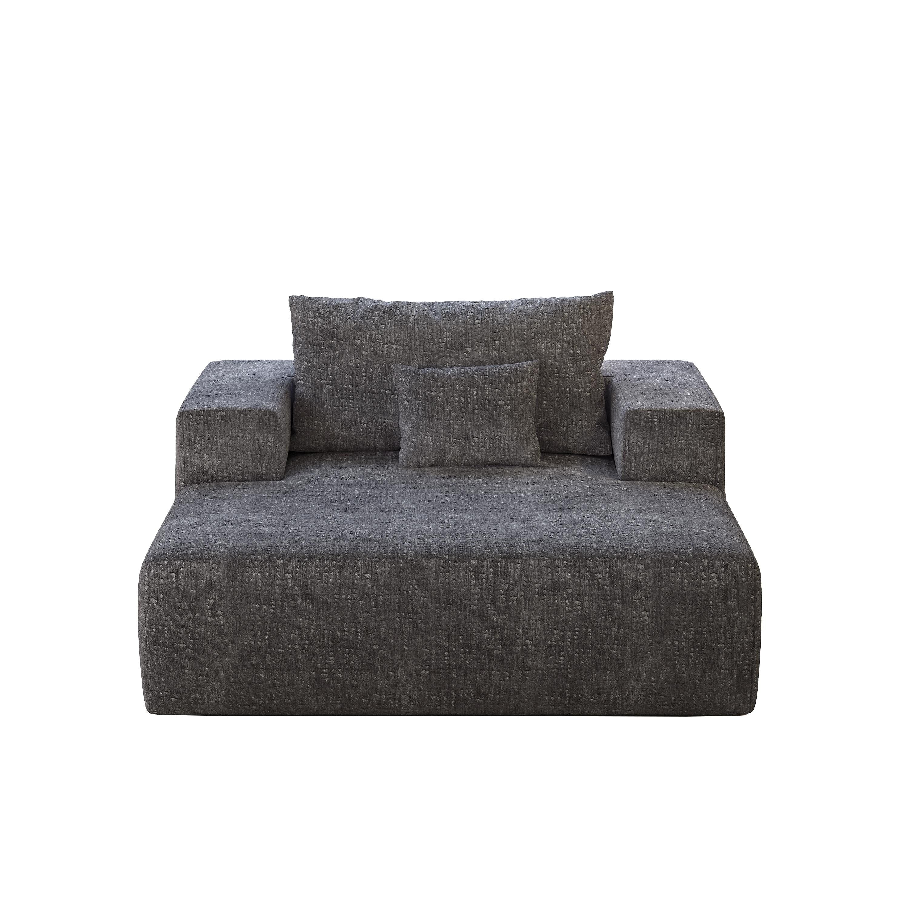 Canapé-lit simple en chenille avec coussin de dossier