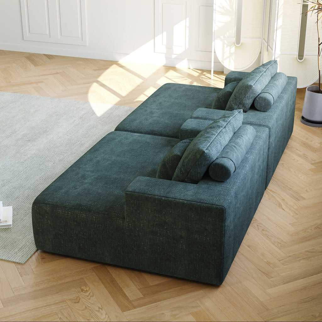 Canapé-lit simple en chenille avec coussin de dossier