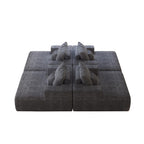 Canapé-lit simple en chenille avec coussin de dossier