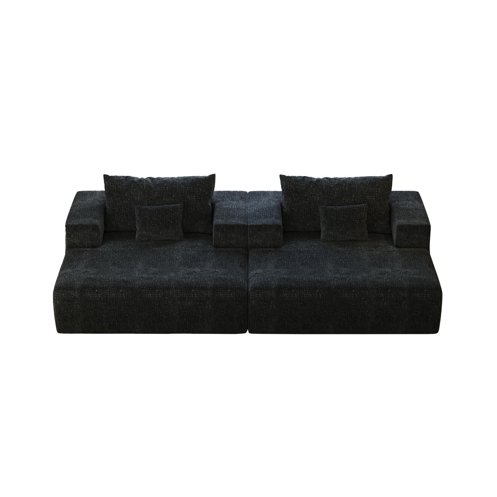 Canapé-lit simple en chenille avec coussin de dossier