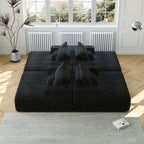 Canapé-lit simple en chenille avec coussin de dossier