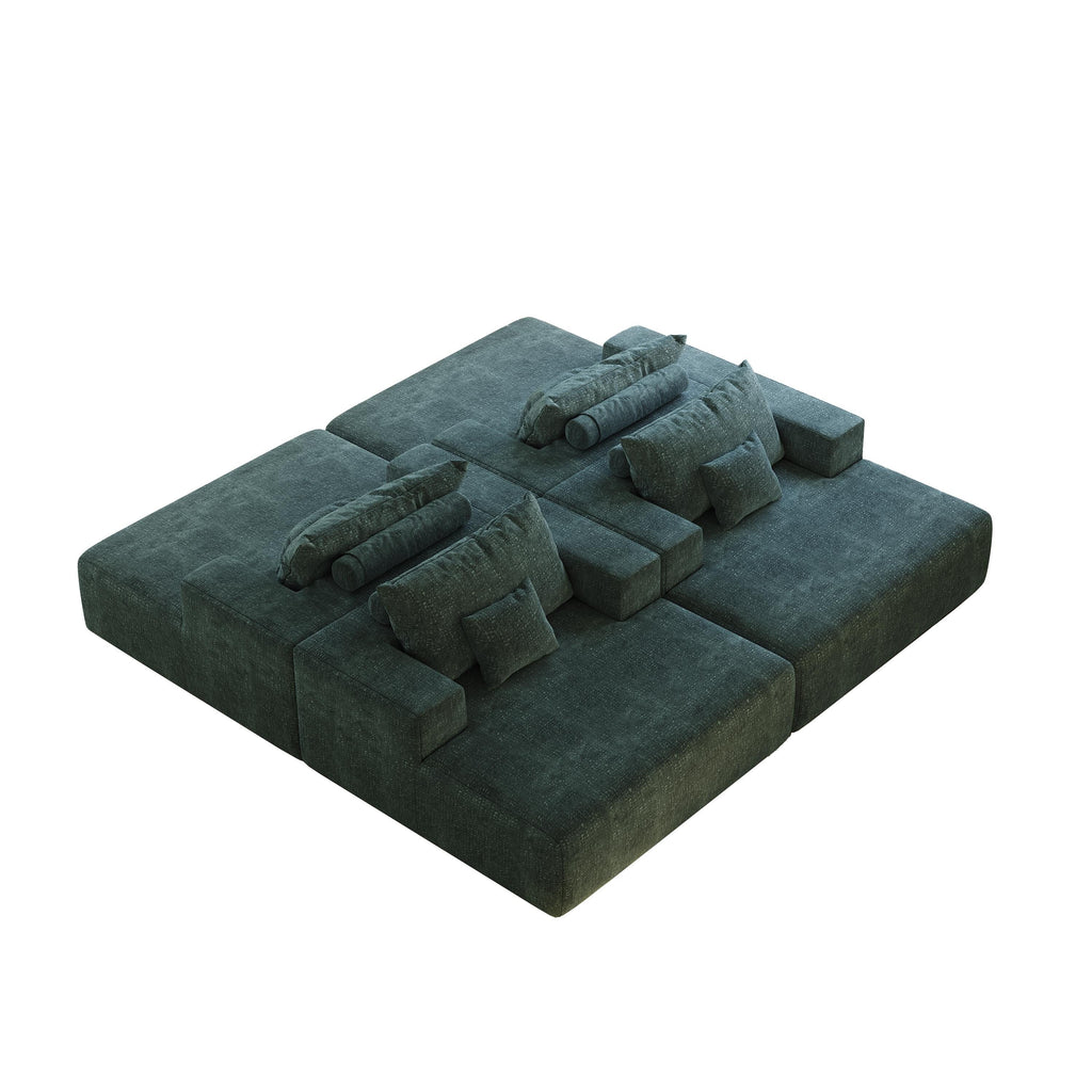 Canapé-lit simple en chenille avec coussin de dossier