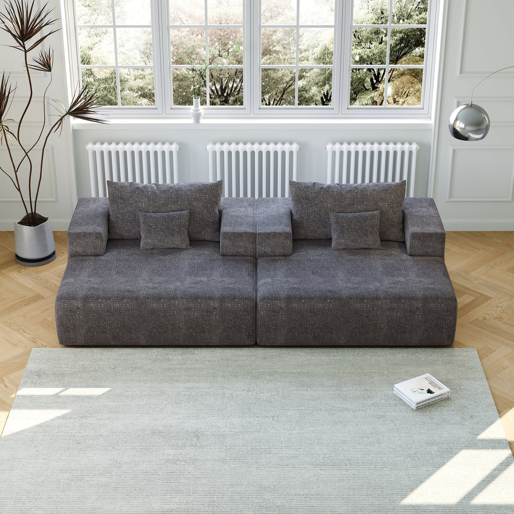 Canapé-lit simple en chenille avec coussin de dossier