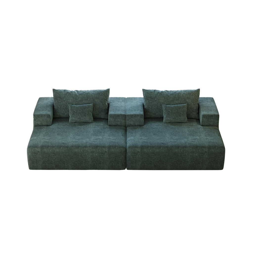 Canapé-lit simple en chenille avec coussin de dossier