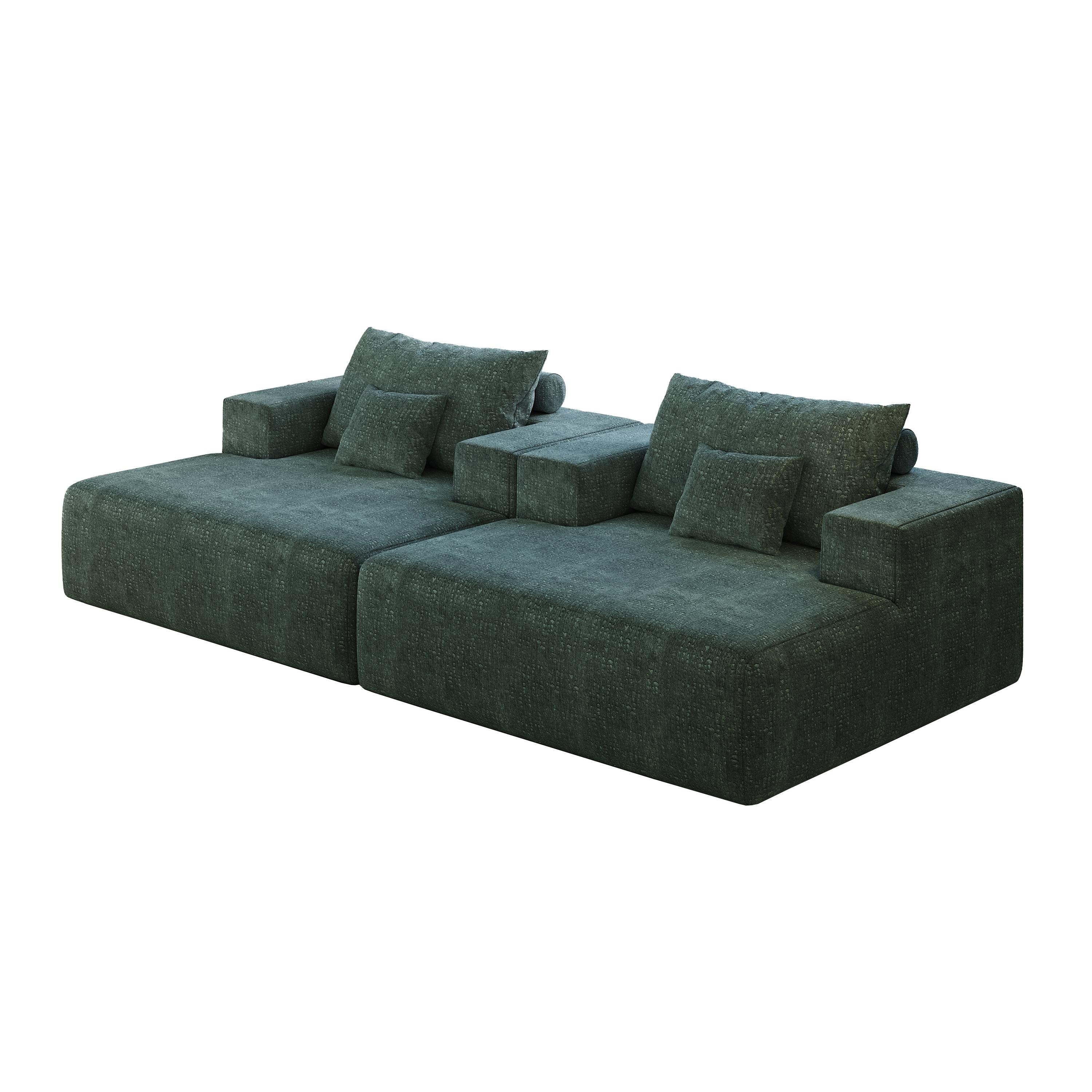 Canapé-lit simple en chenille avec coussin de dossier